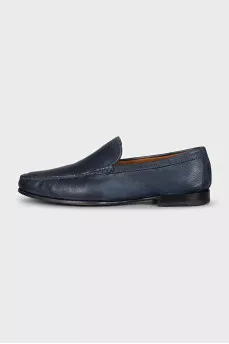 Men's blue leather loafers