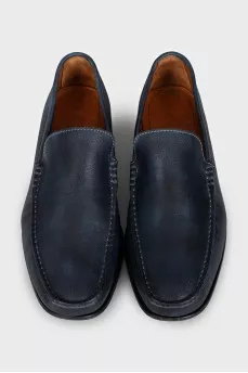 Men's blue leather loafers