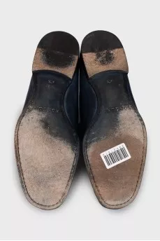 Men's blue leather loafers
