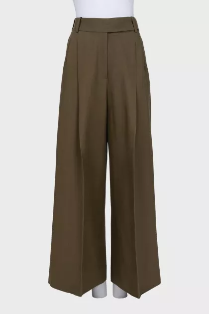 High-waisted wide-leg trousers