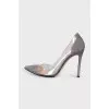 Suede and silicone pumps