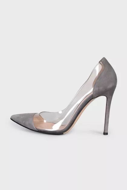 Suede and silicone pumps