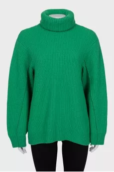 Oversized wool turtleneck sweater