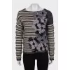 Striped jumper with decor