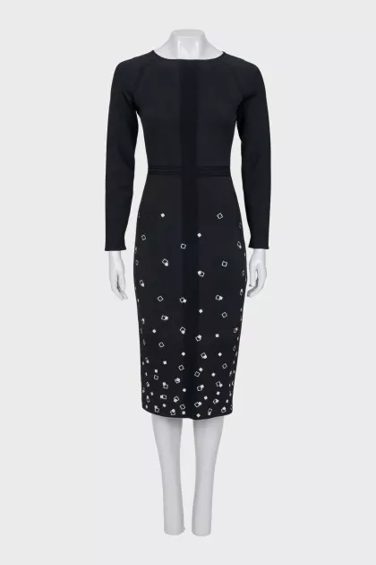 Black dress with embroidery