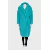 Oversized fur coat made of wool and silk