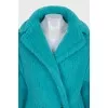 Oversized fur coat made of wool and silk