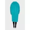 Oversized fur coat made of wool and silk