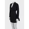 Black mini dress with gold-tone hardware