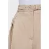 Beige silk and wool trousers