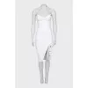 White dress with straps