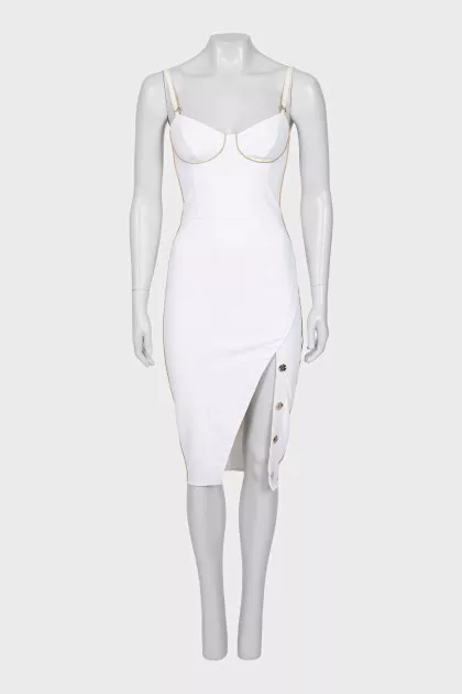 White dress with straps