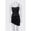 Black asymmetrical mini dress
