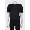 Black wool and silk T-shirt