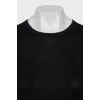 Black wool and silk T-shirt