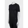 Black wool and silk T-shirt