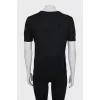 Black wool and silk T-shirt