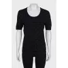 Straight T-shirt with metallic thread