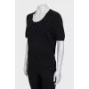 Straight T-shirt with metallic thread