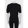 Straight T-shirt with metallic thread