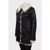 Black jacket with a long fur