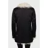 Black jacket with a long fur
