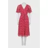 Fitted dress with printed belt