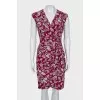 Fitted dress with printed draping