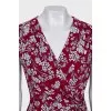 Fitted dress with printed draping
