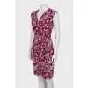 Fitted dress with printed draping