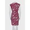 Fitted dress with printed draping