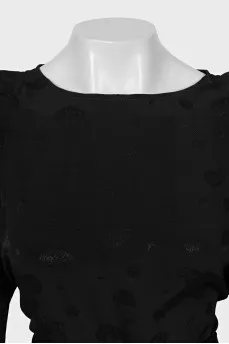 Black dress with off-the-shoulder cutouts