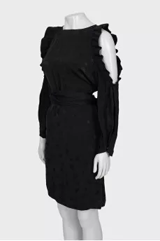 Black dress with off-the-shoulder cutouts