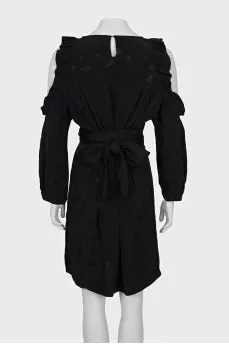 Black dress with off-the-shoulder cutouts