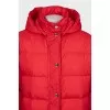 Straight-cut down jacket with a snap-button hood
