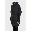 Cashmere coat with removable fur