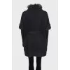 Cashmere coat with removable fur