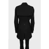 Black double-breasted trench coat