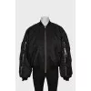 Men's reversible oversized bomber jacket