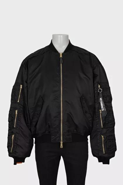 Men's reversible oversized bomber jacket