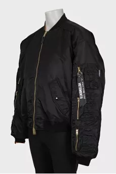 Чоловічий двосторонній oversize бомбер
