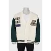 Men's cardigan with embroidery and crystals