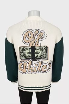 Men's cardigan with embroidery and crystals