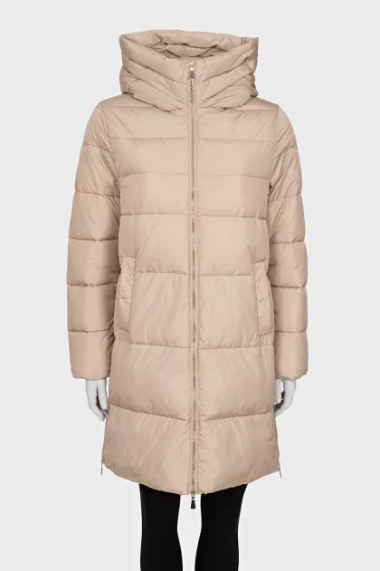 Beige down jacket with tag