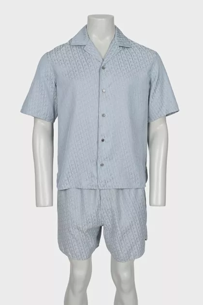 Men's suit with a signature monogram