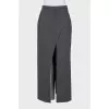 Straight-cut wool maxi skirt