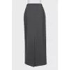 Straight-cut wool maxi skirt