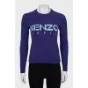 Purple jumper with signature print