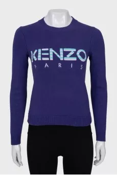 Purple jumper with signature print