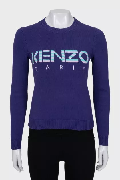 Purple jumper with signature print